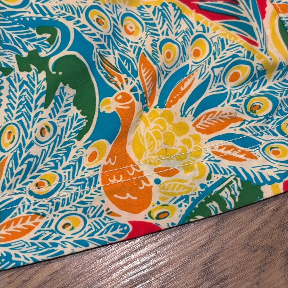 Lilly Pulitzer via Palm Beach men’s nylon swim trunks peacocks size 40 unlined